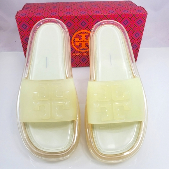 NWT$188 Tory Burch Bubble Jelly Pool Slide Sandals in Ivory Sz 8 - Picture 9 of 10